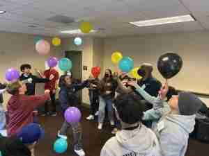 Teens playing a game at Future Leaders