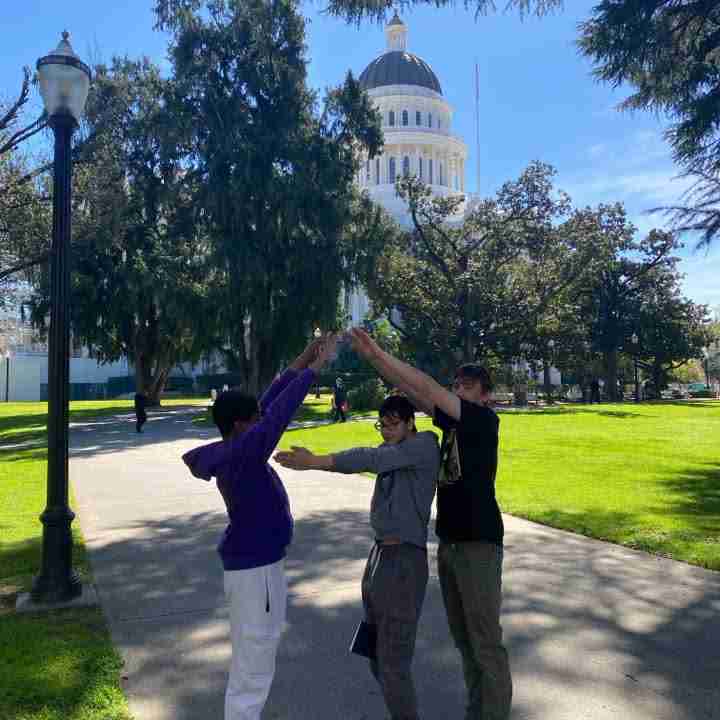 Teen boys on scavenger hunt
