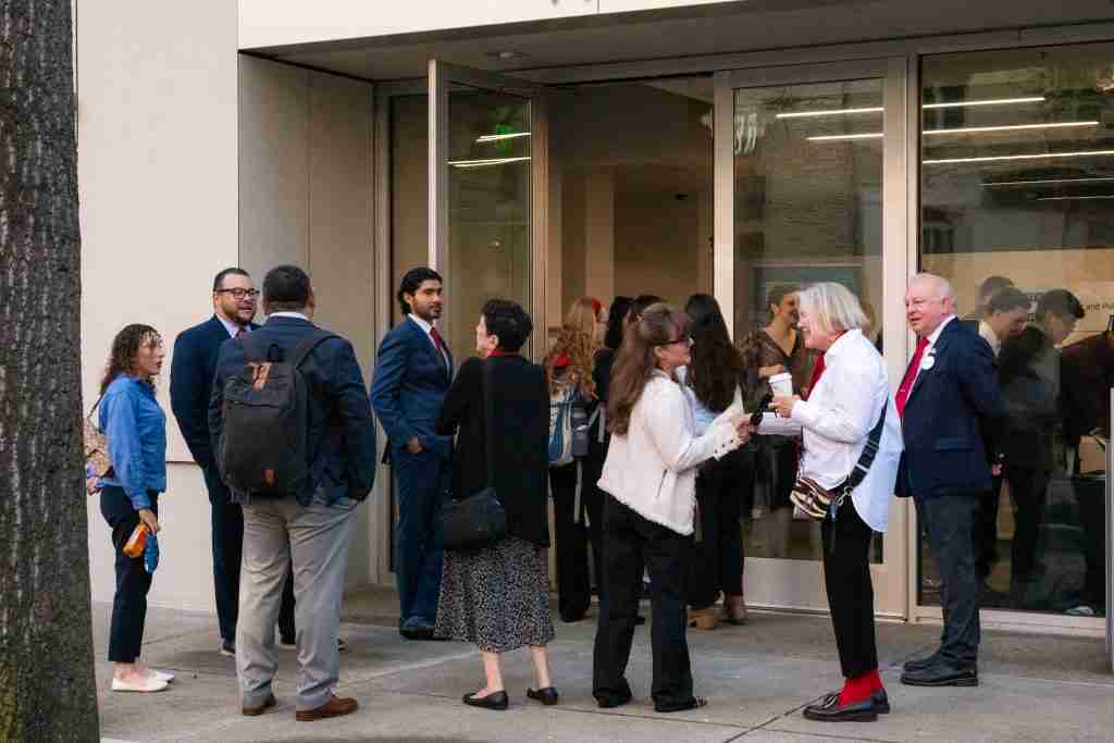 Advocates get ready to head to their meetings.