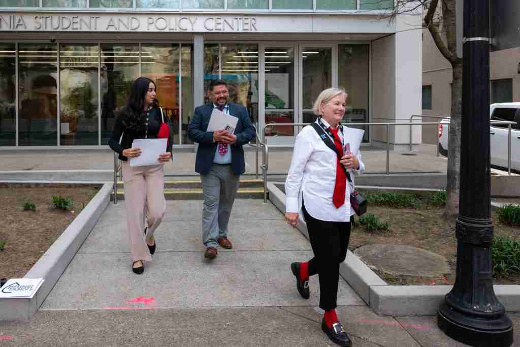 Kim Isenberg is walking to her meetings.
