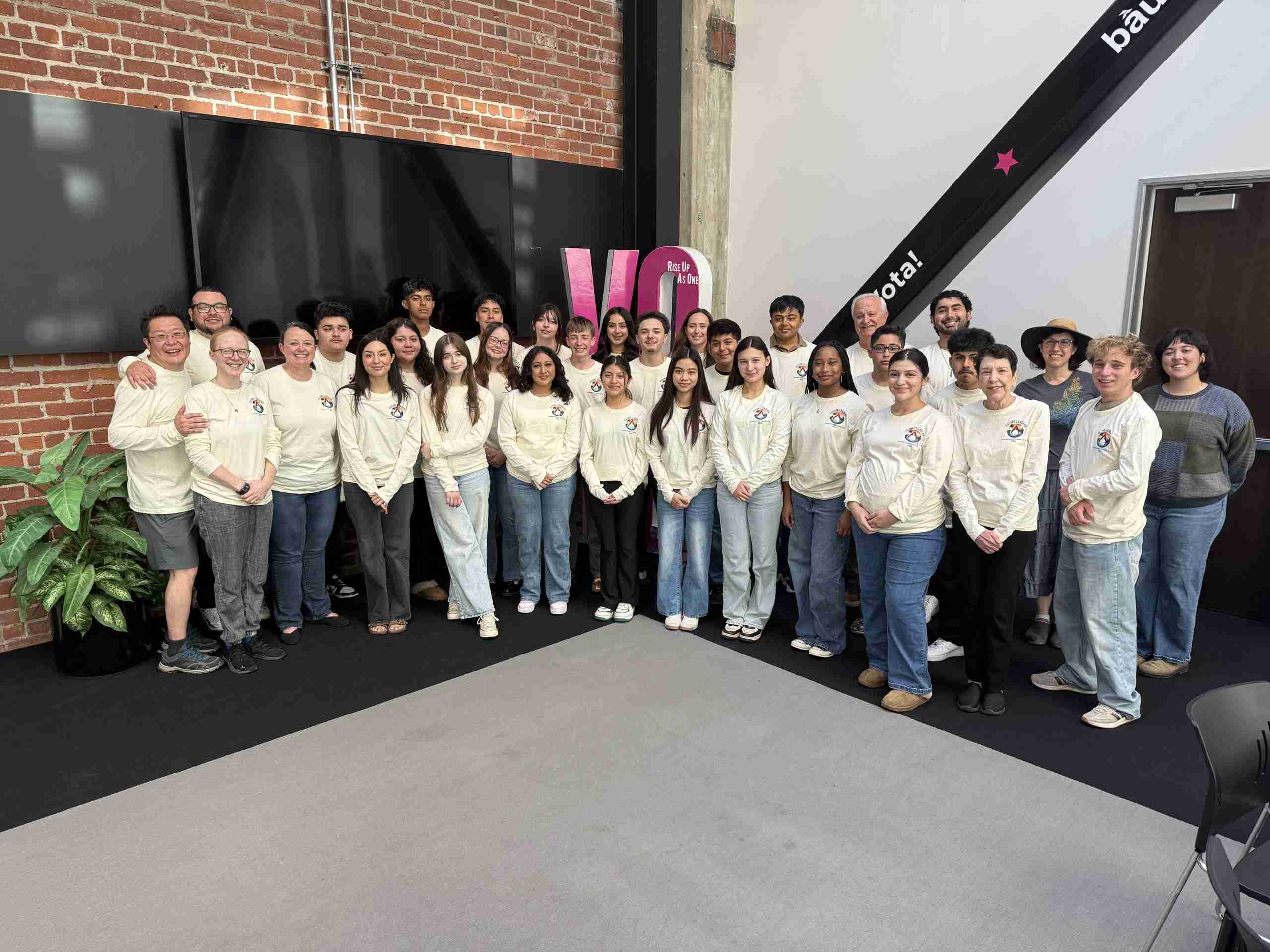 2026-03-24 FL Group Shirt photo (1) Future Leaders group shot with program t-shirts